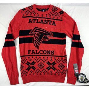 NWT NFL Licensed Men's Atlanta Falcons Red/Black Light Up Ugly Sweater Size Smal